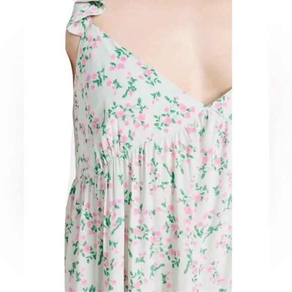 NWT Sokie Collective The Summer Flutter green pink floral midi Dress Size Small - Picture 4 of 9